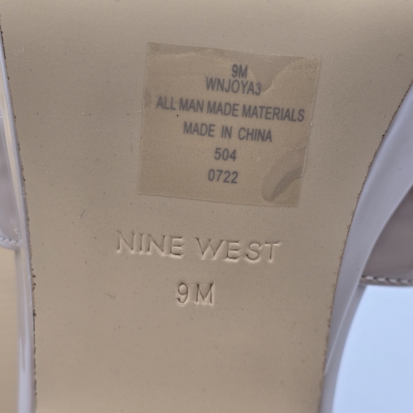 Nine West Joya3 Block Heel Ankle Strap Sandals, Nude, like-new, Size 9M - Picture 12 of 16